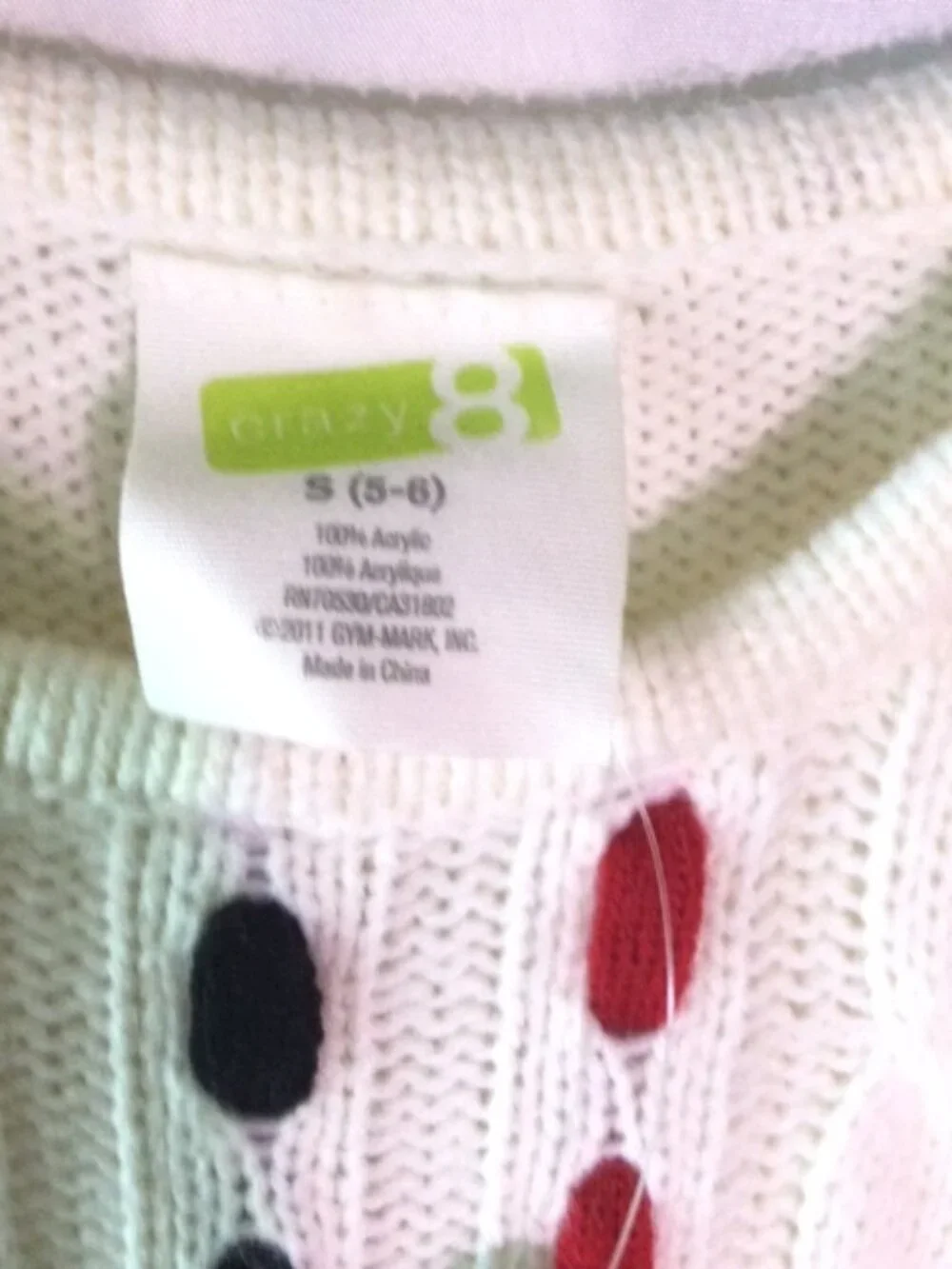 Crazy 8 Girls Size 5-6 Ivory Cable Knit Sweater Dress NWT